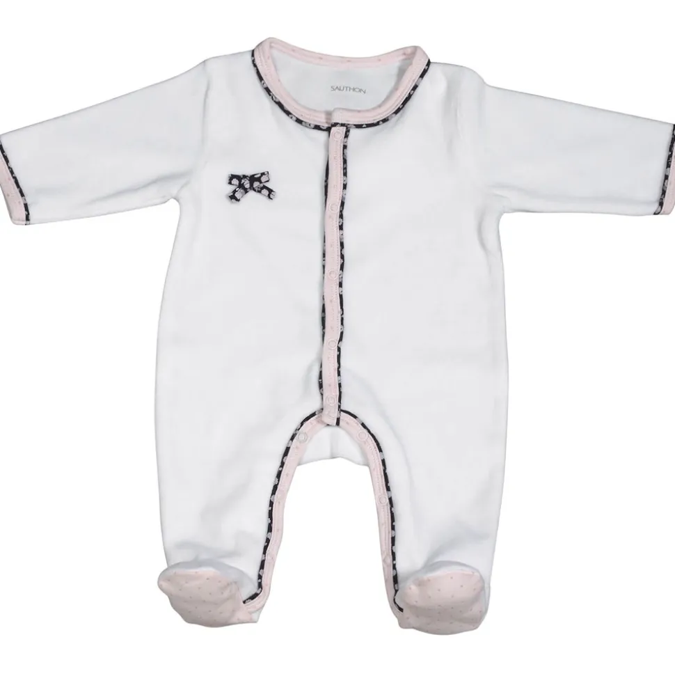 Pyjama bébé velours blanc miss fleur de lune 3 mois