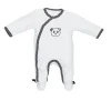 Pyjama bébé velours blanc 3 mois ouverture côté panda chao chao
