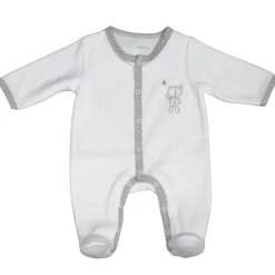 Pyjama bébé velours blanc ours céleste naissance