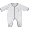 Pyjama bébé velours blanc ours céleste 3 mois