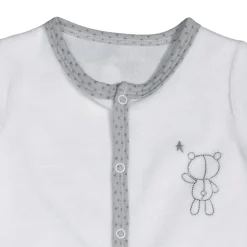 Pyjama bébé velours blanc ours céleste 3 mois