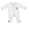 Pyjama bébé velours blanc panda chao chao naissance ouverture devant