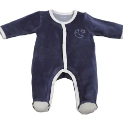 Pyjama bébé velours bleu merlin naissance