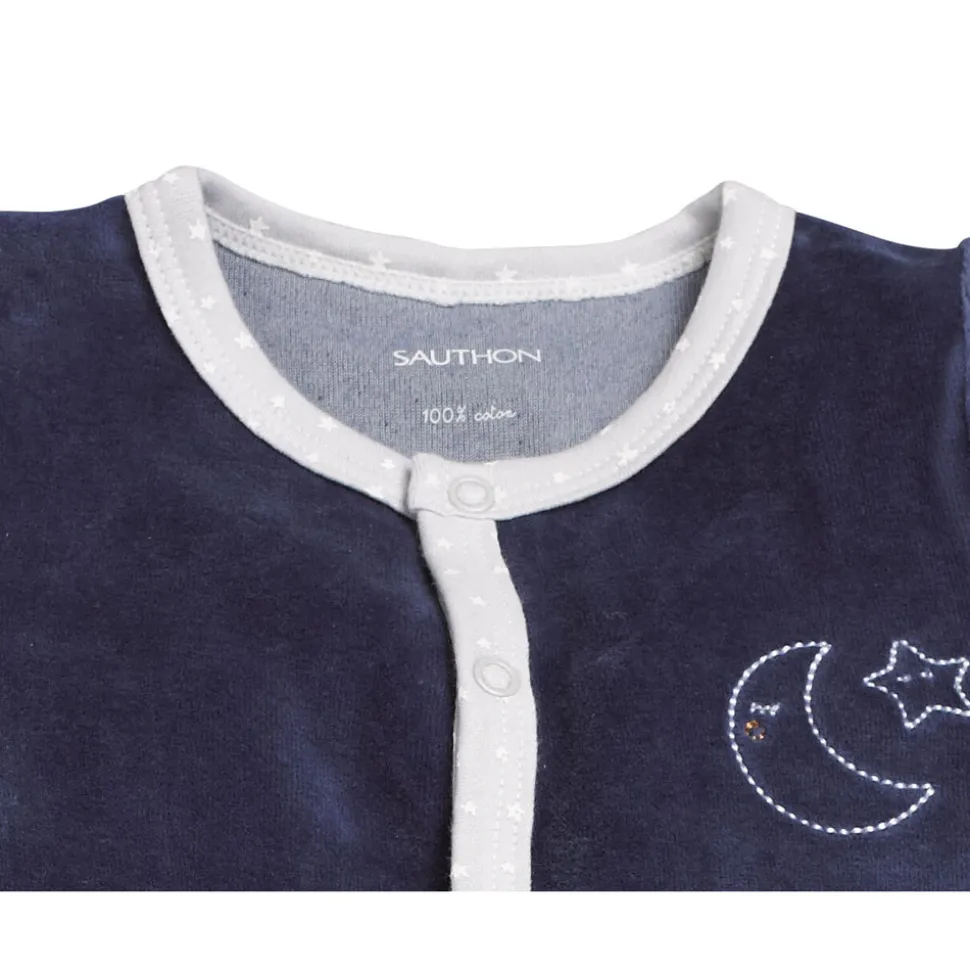 Pyjama bébé velours bleu merlin 3 mois