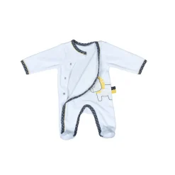 Pyjama bébé velours lion pluche et pompon naissance
