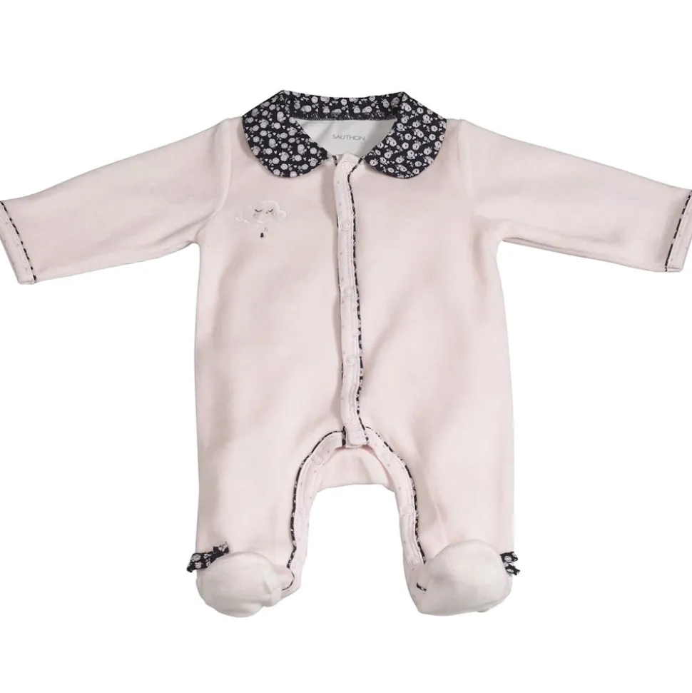 Pyjama bébé velours rose miss fleur de lune 3 mois