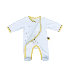 Pyjama bébé velours zebre pluche et pompon naissance