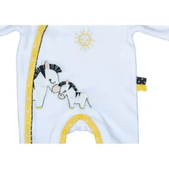 Pyjama bébé velours zebre pluche et pompon 3 mois
