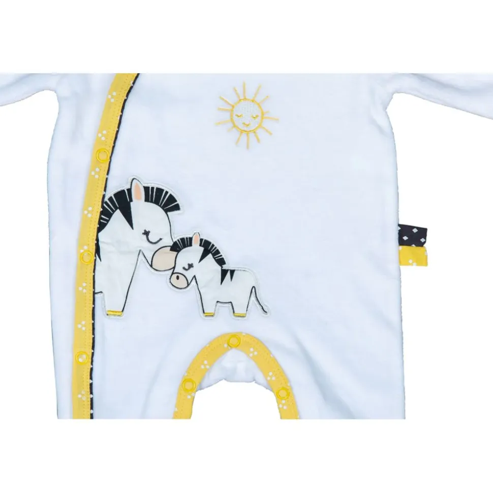 Pyjama bébé velours zebre pluche et pompon 3 mois