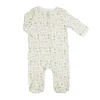 Pyjama coton zip 6 mois aop ecru