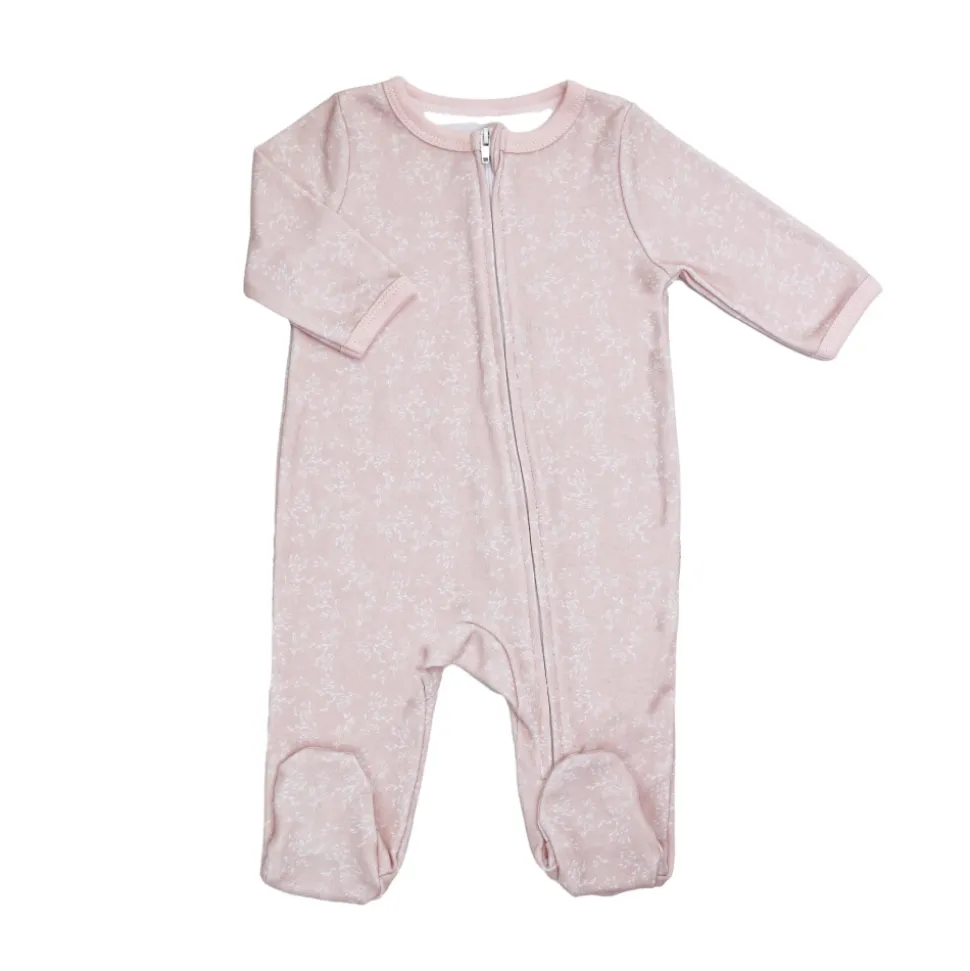 Pyjama coton zip 6 mois rose