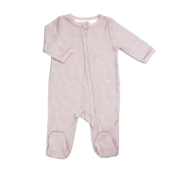 Pyjama coton zip 1 mois rose