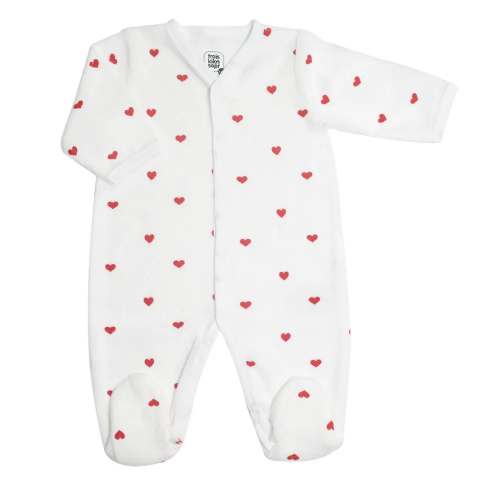 Pyjama naissance coeur rouge