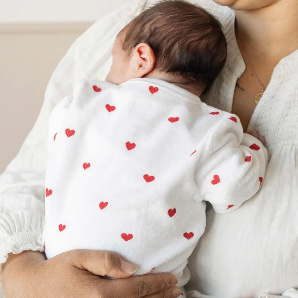 Pyjama naissance coeur rouge