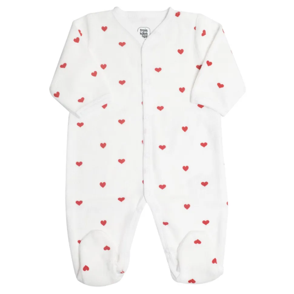 Pyjama naissance coeur rouge