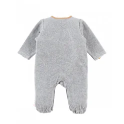 Pyjama 1 pièce velours babou & kendi gris 9 mois
