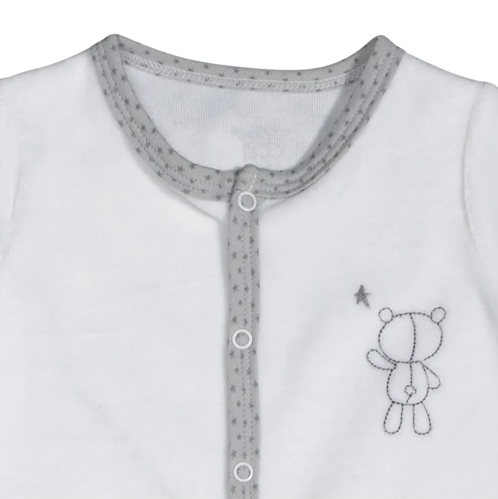Pyjama velours blanc ours céleste 1 mois