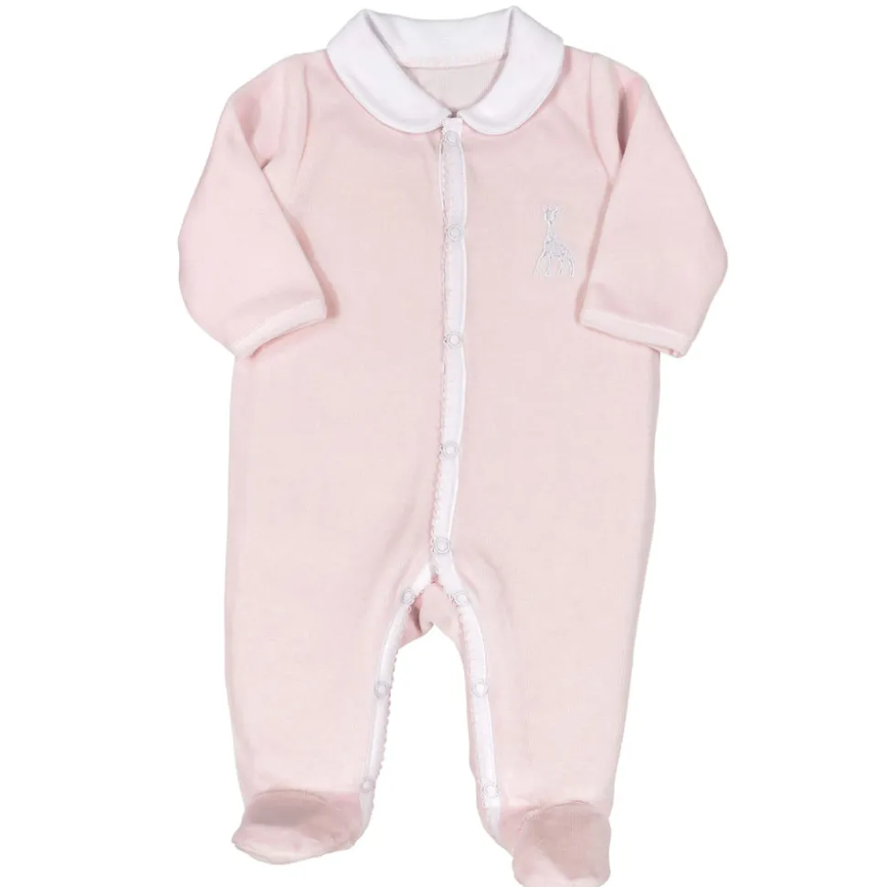 Pyjama velours sophie la girafe 3 mois rose