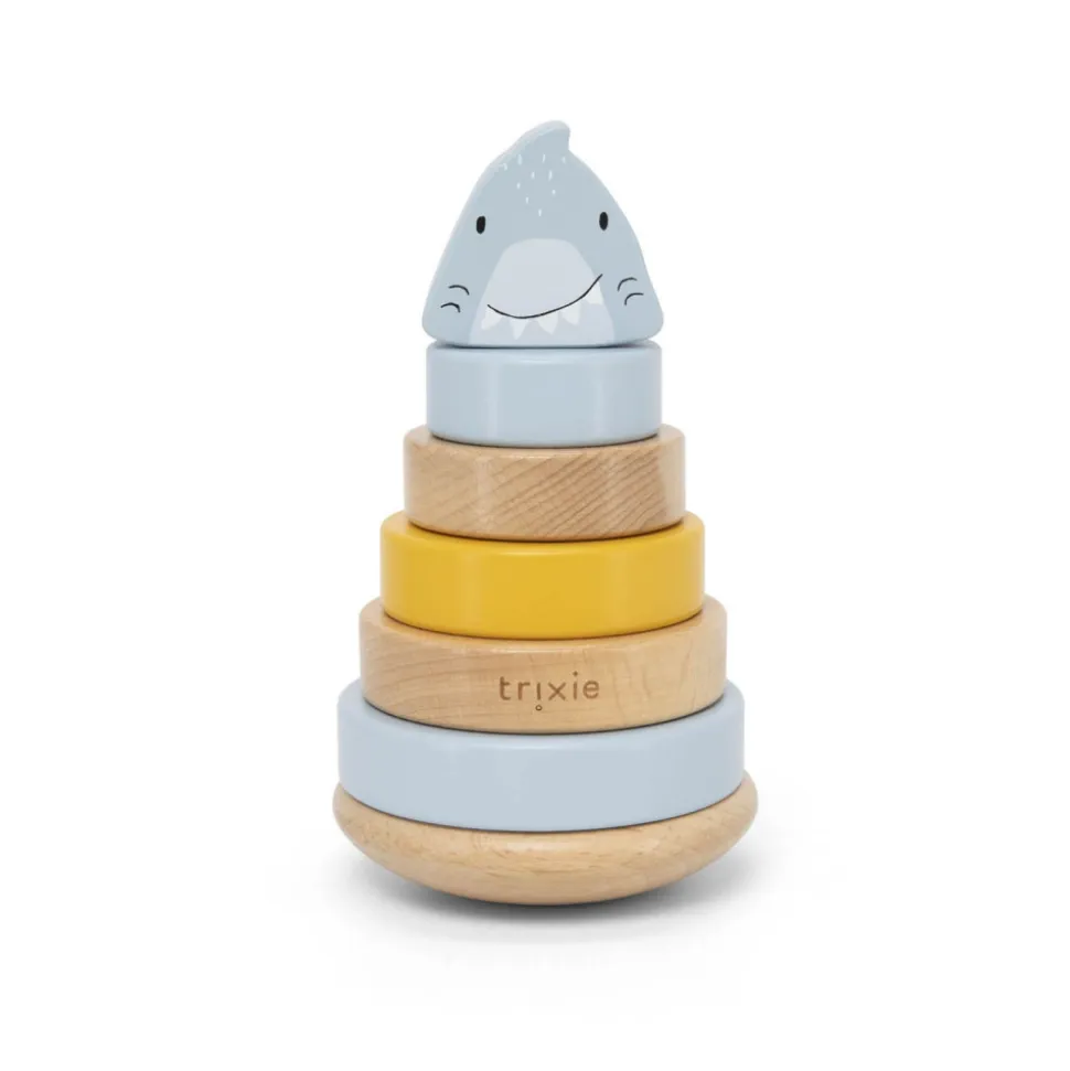 Pyramide à empiler en bois - mr. shark