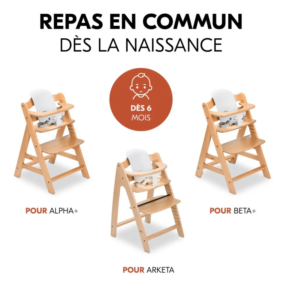 Réducteur bébé pour chaise haute arketa baby seat blanc