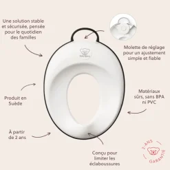 Réducteur de toilette blanc et noir