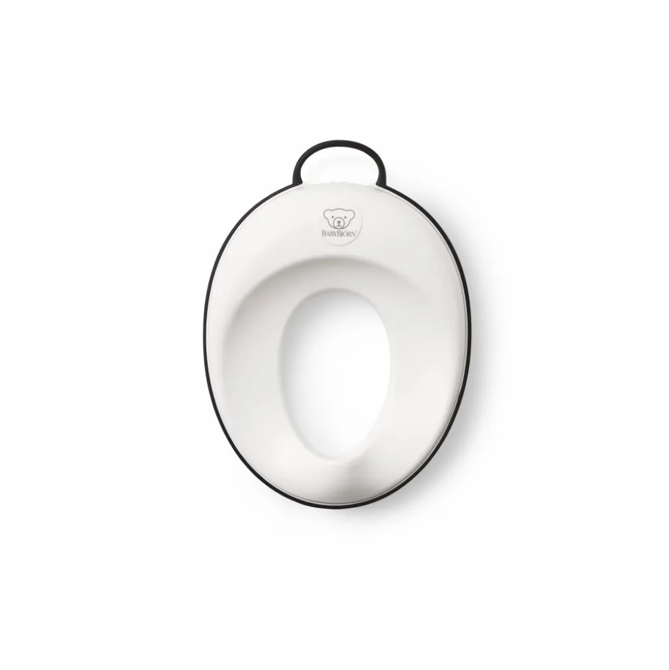 Réducteur de toilette blanc et noir