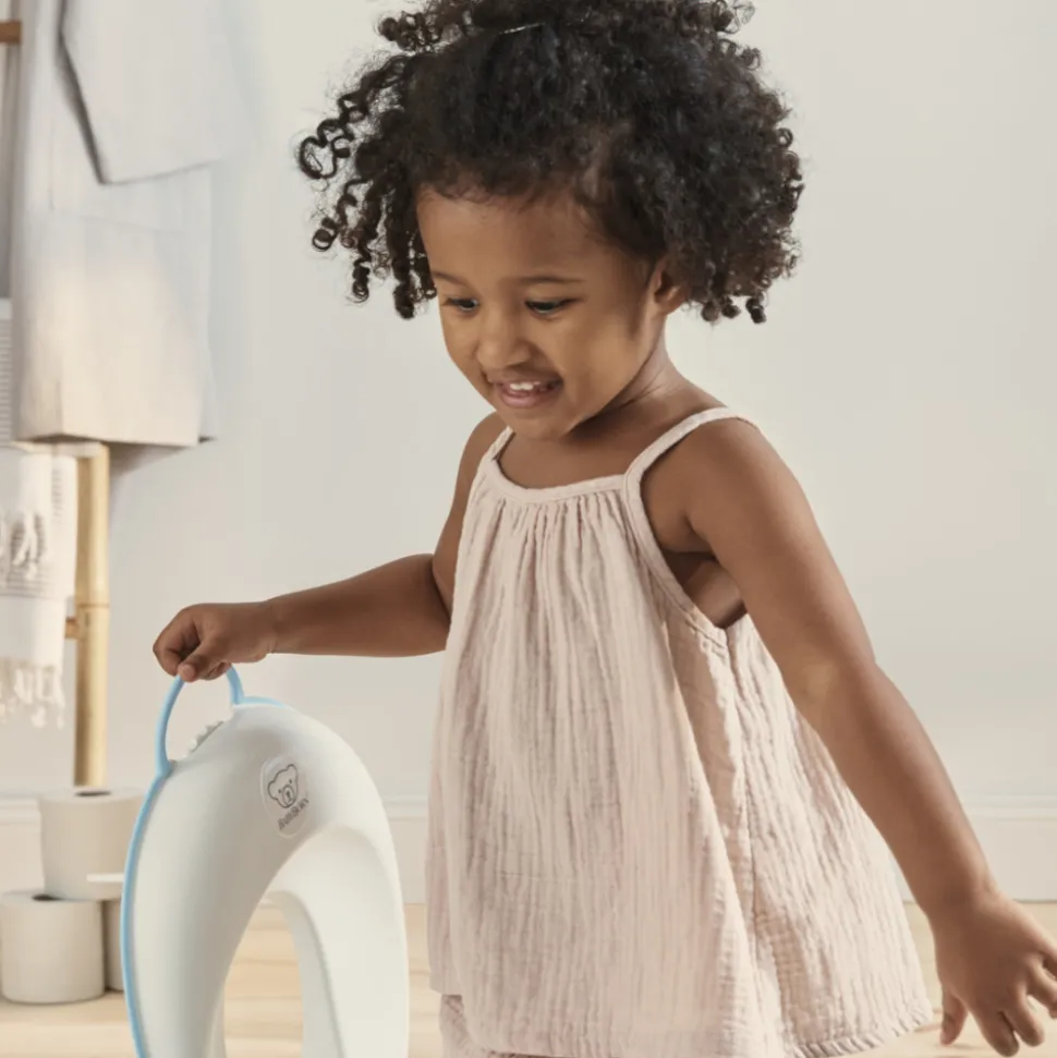 Réducteur de toilette blanc et turquoise