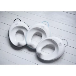 Réducteur de toilette blanc et turquoise