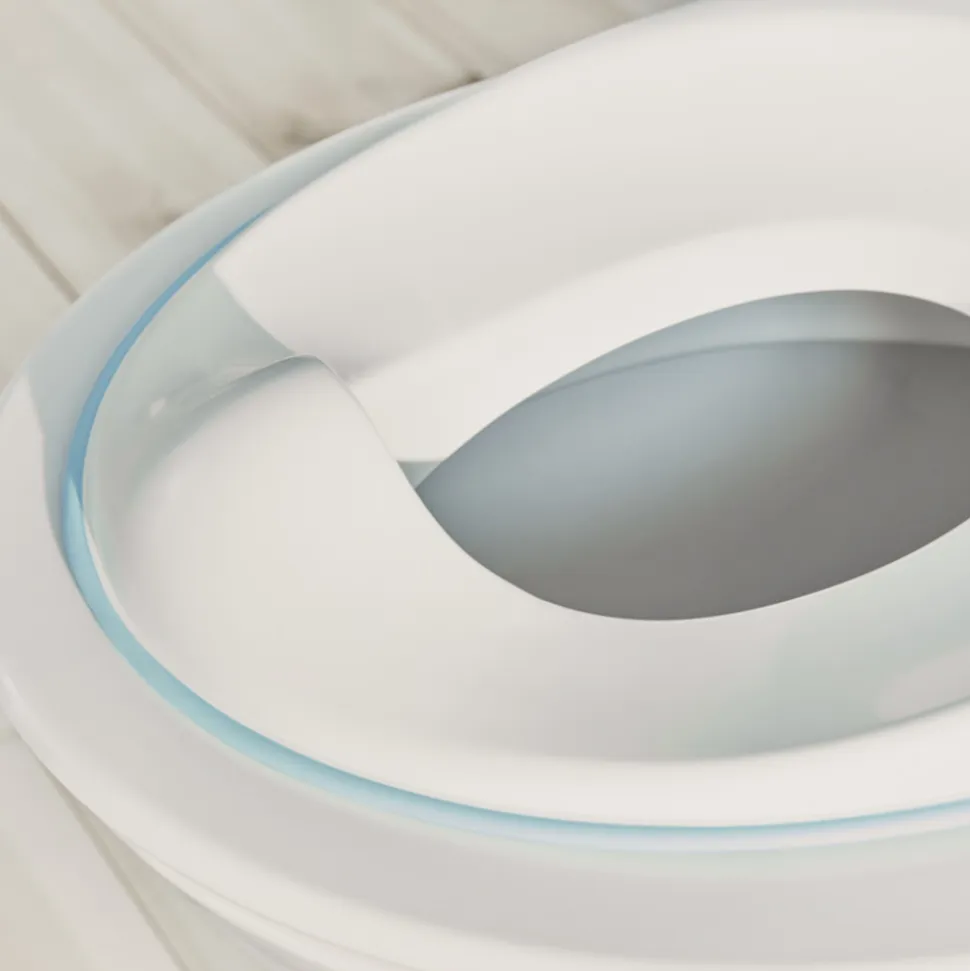 Réducteur de toilette blanc et turquoise