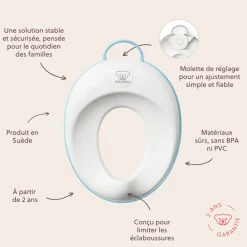 Réducteur de toilette blanc et turquoise