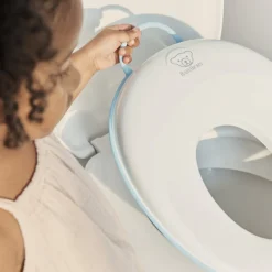 Réducteur de toilette blanc et turquoise