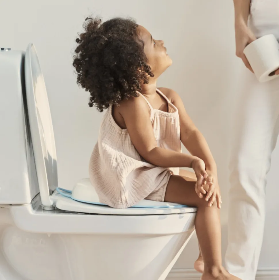 Réducteur de toilette blanc et turquoise