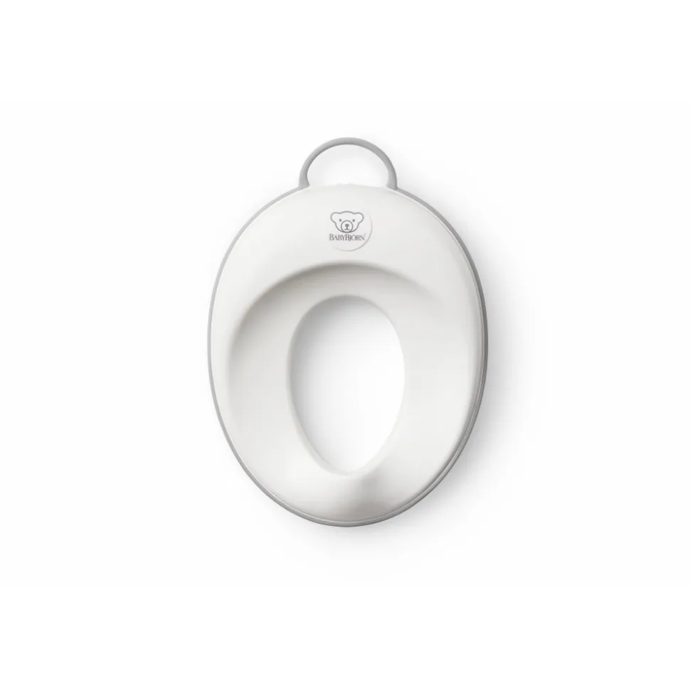 Réducteur de toilette blanc et gris