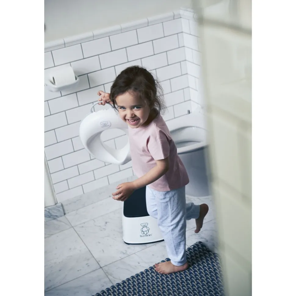 Réducteur de toilette blanc et gris