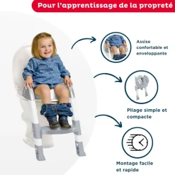 Réducteur de toilette kiddyloo gris charme