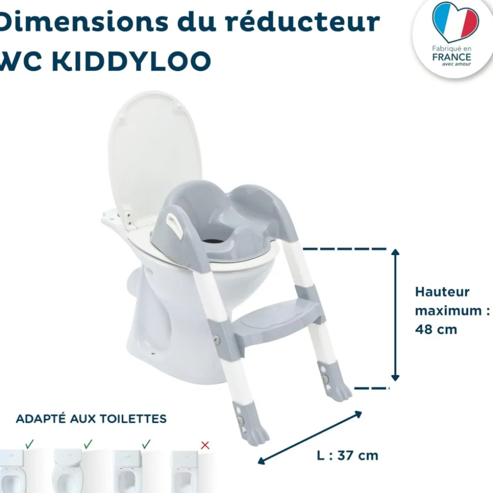 Réducteur de toilette kiddyloo gris charme
