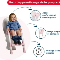 Réducteur de toilette kiddyloo rose poudré