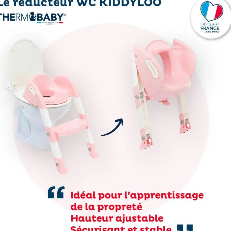 Réducteur de toilette kiddyloo rose poudré