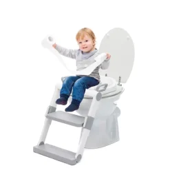 Réducteur de toilettes blanc/gris