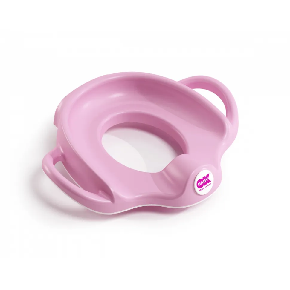 Réducteur de toilette sofa avec protection anti-éclaboussure rose