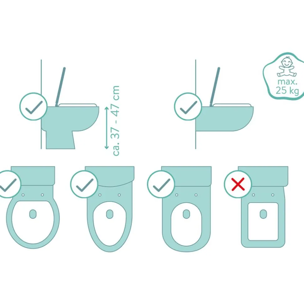 Réducteur toilette avec marche gris
