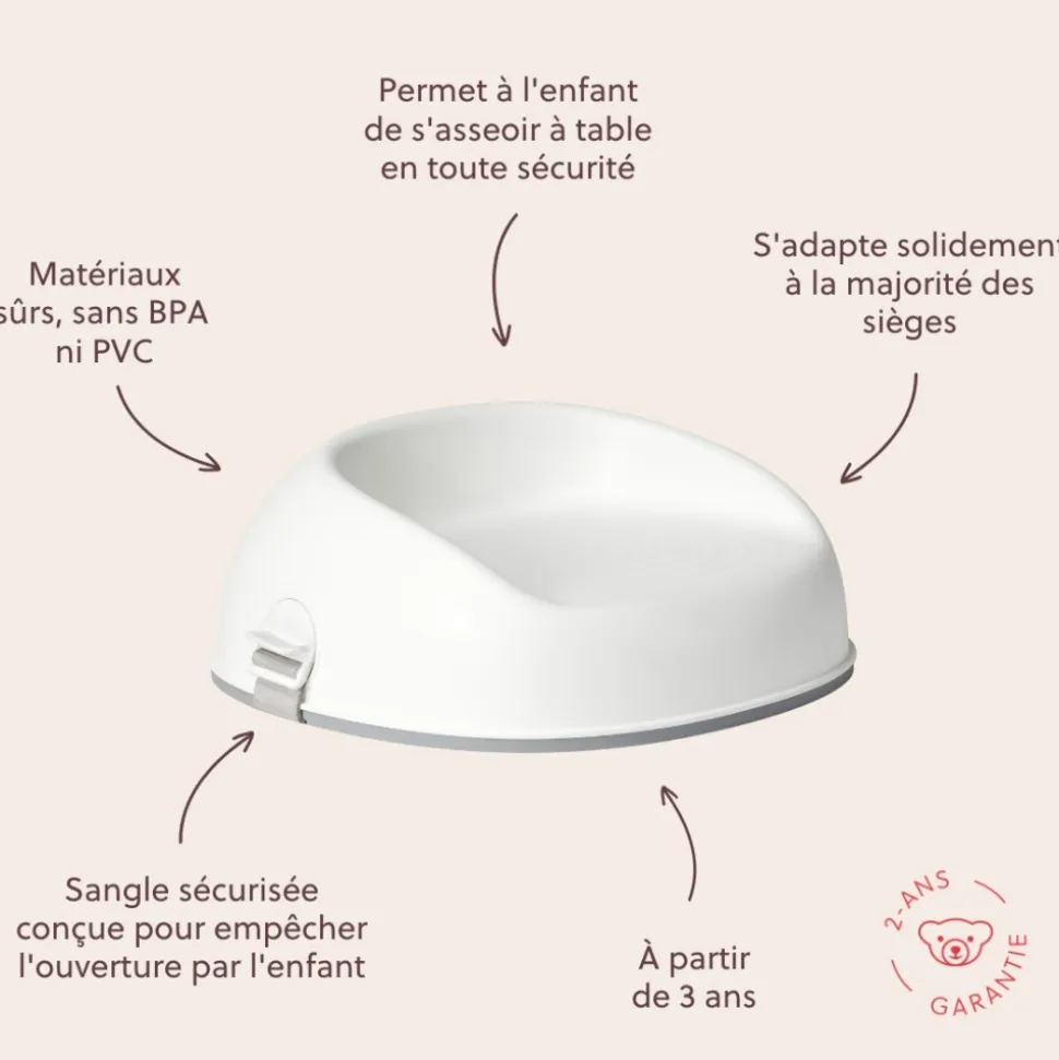 Rehausseur de chaise blanc
