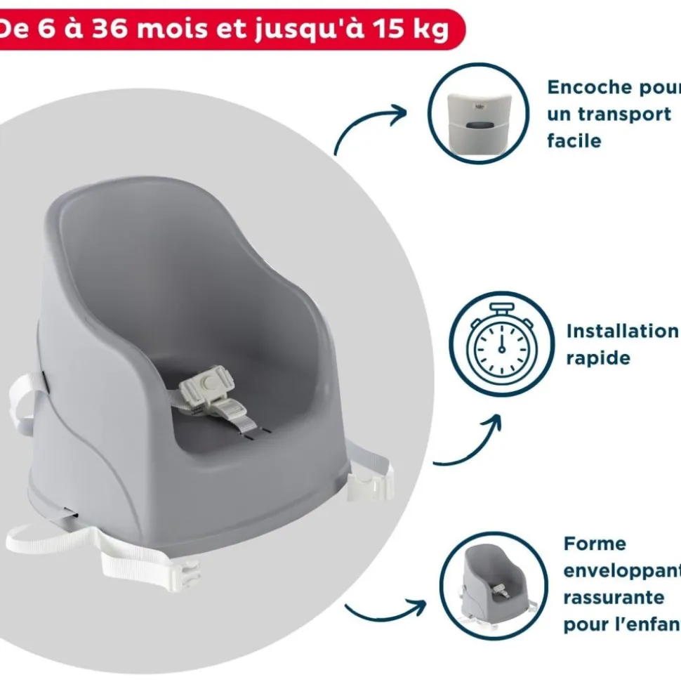 Rehausseur de chaise tudi gris velours