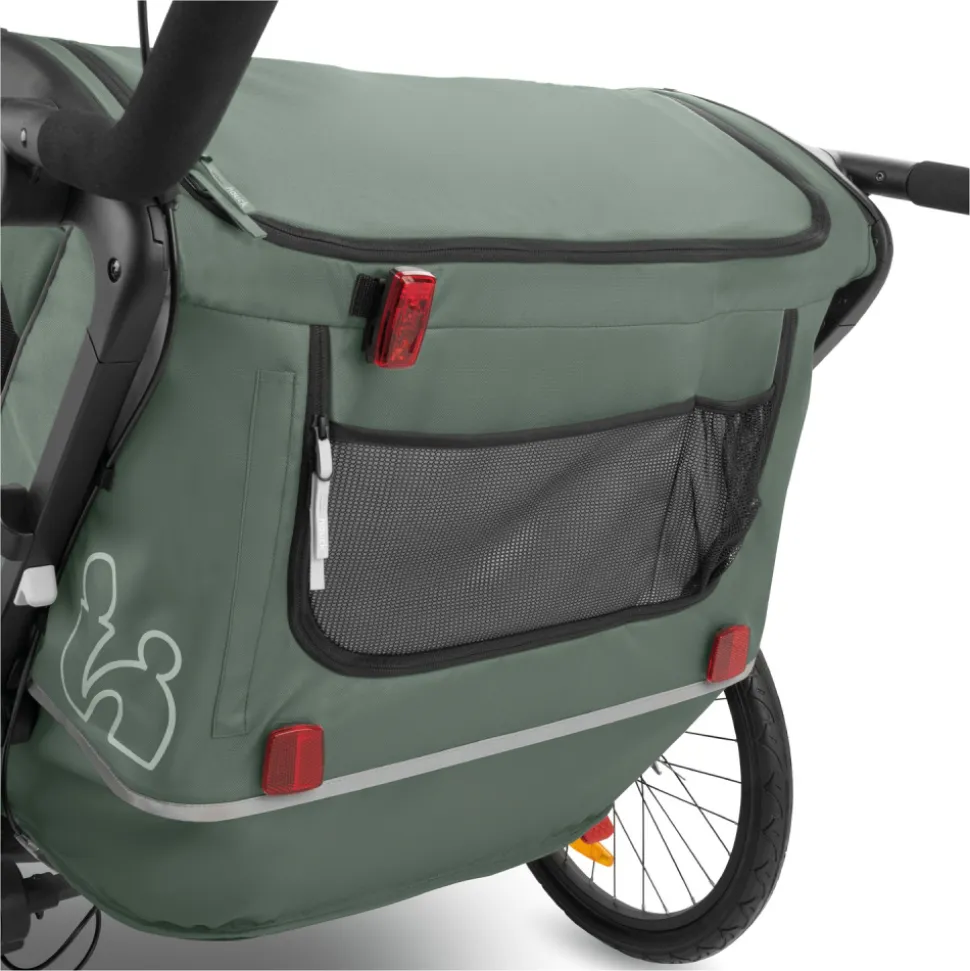 Remorque de vélo byke n walk duo dark green