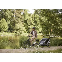 Remorque de vélo byke n walk duo dark green