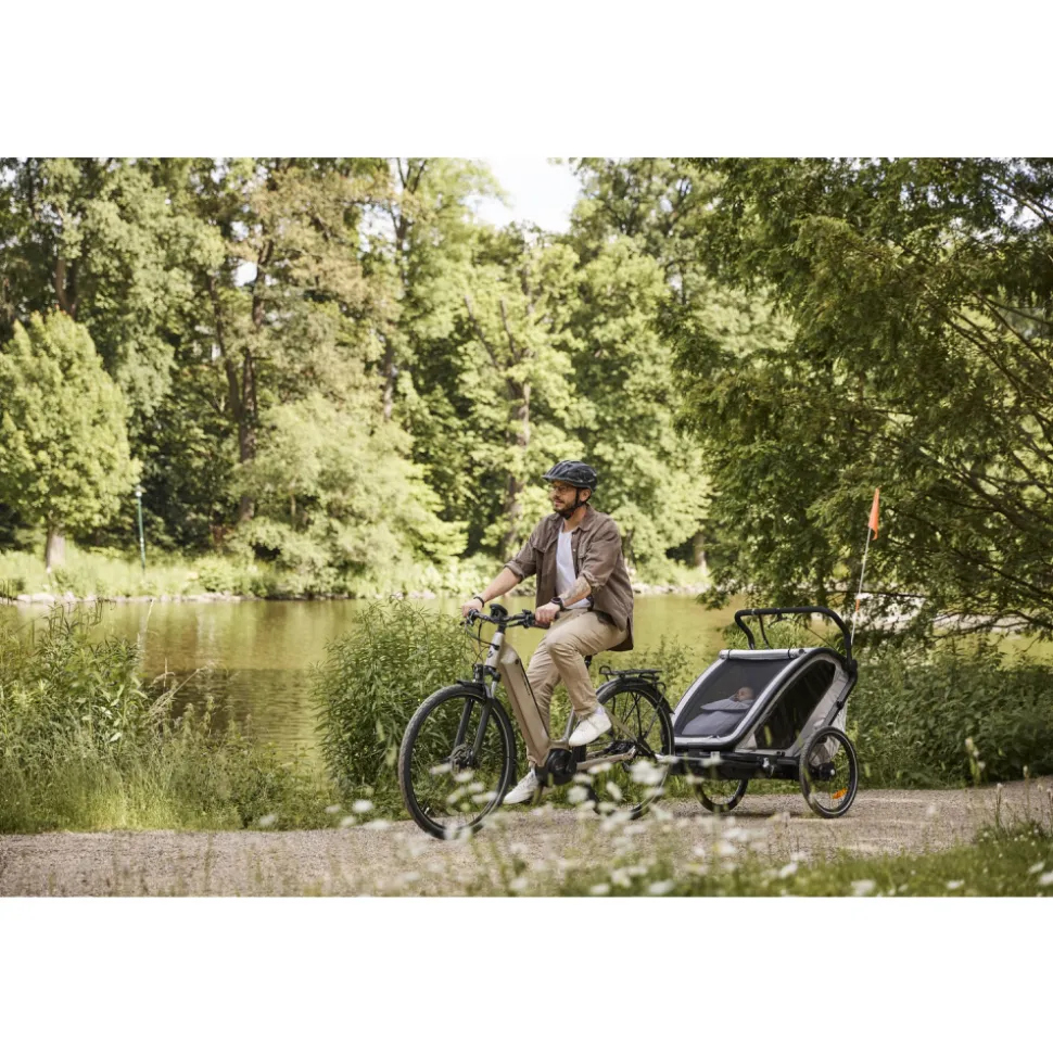 Remorque de vélo byke n walk duo dark green