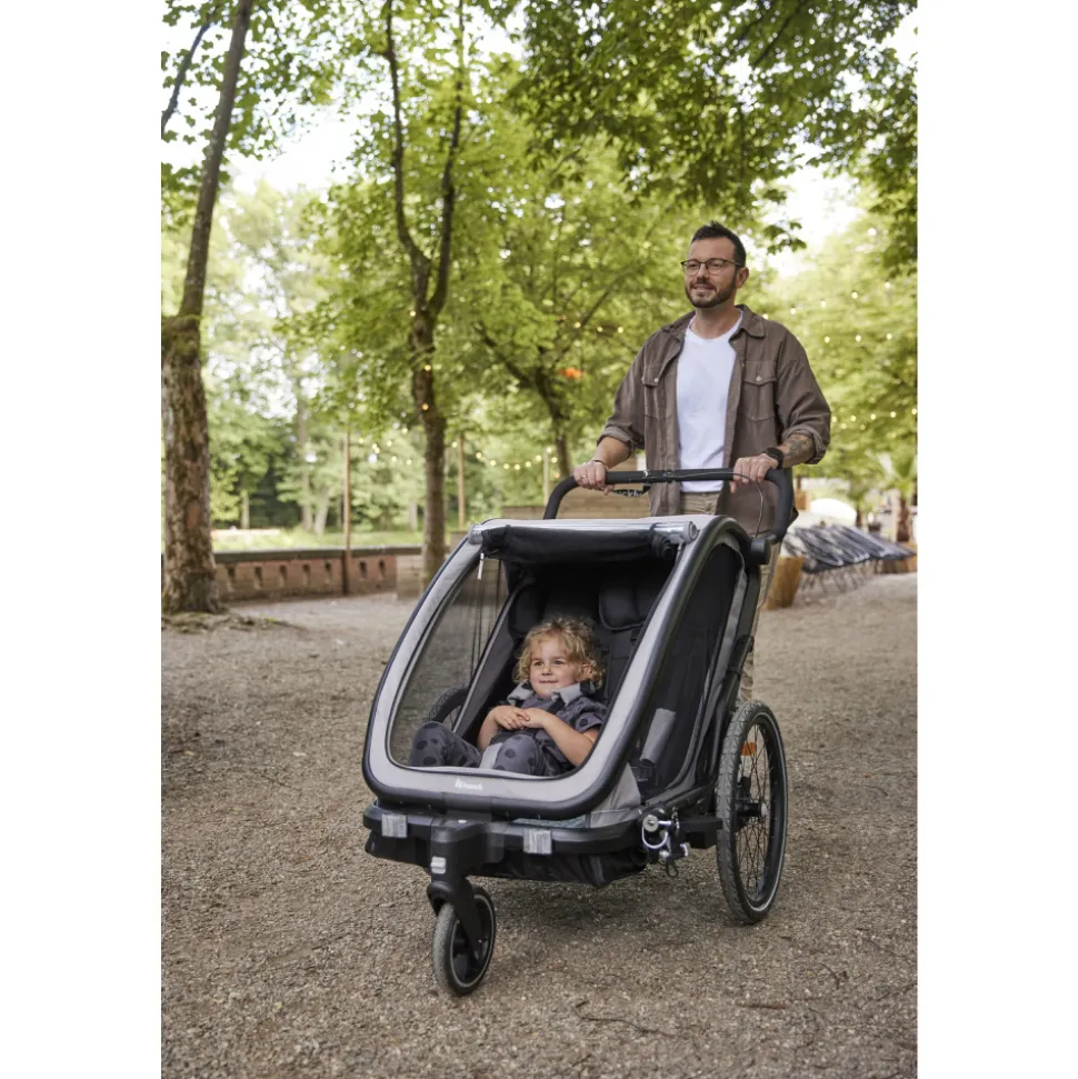 Remorque de vélo byke n walk duo dark green