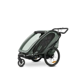 Remorque de vélo byke n walk duo dark green