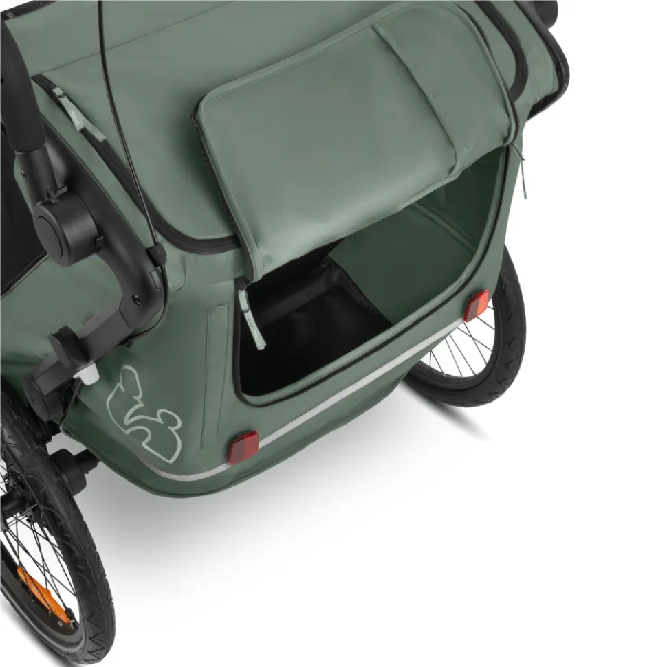Remorque de vélo byke n walk duo dark green