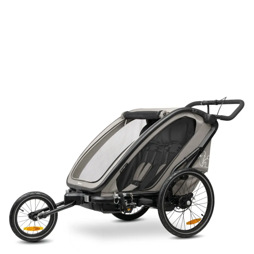Remorque de vélo dryk duo light grey
